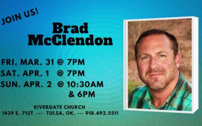Brad McClendon – Friday, March 31, 2023 at 7pm – Saturday, April 1, 2023 at 7pm – Sunday, April 2, 2023 at 10:30am & 6pm