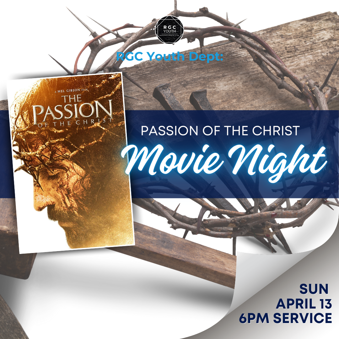 Featured image for “RGC Youth Dept: Passion of the Christ Movie Night (Sun, April 13th, 2025 – 6pm)”