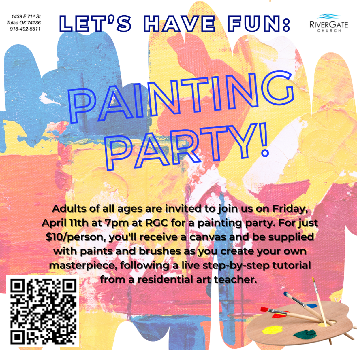 Featured image for “Hey Adults! LET’S HAVE FUN: PAINTING PARTY (Friday, April 11th, 2025 – 7pm-9pm)”