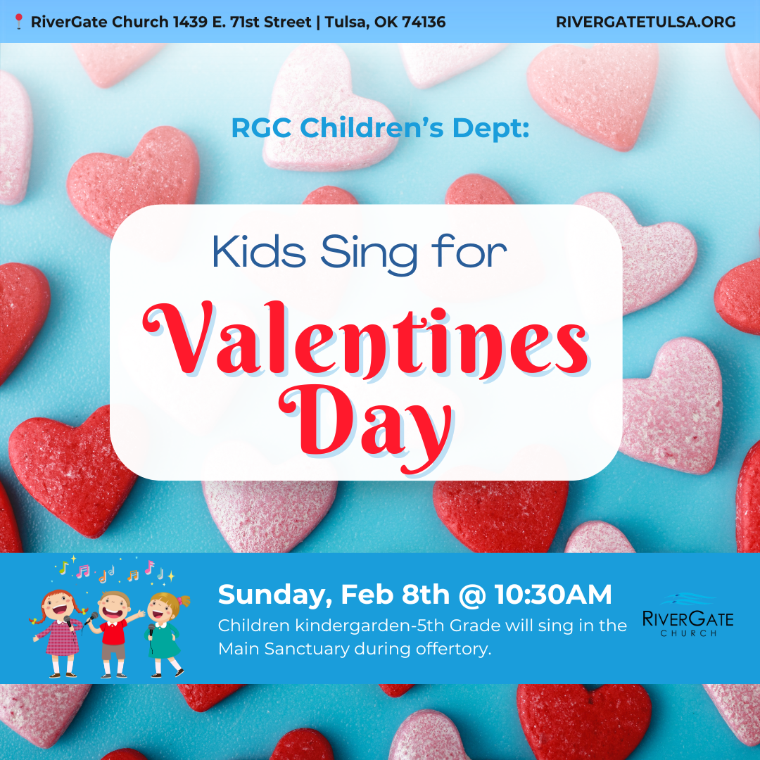 Featured image for “RGC Children’s Dept: Kids Sing for Valentine’s Day (Sun, February 8th, 2026 – 10:30am Service”