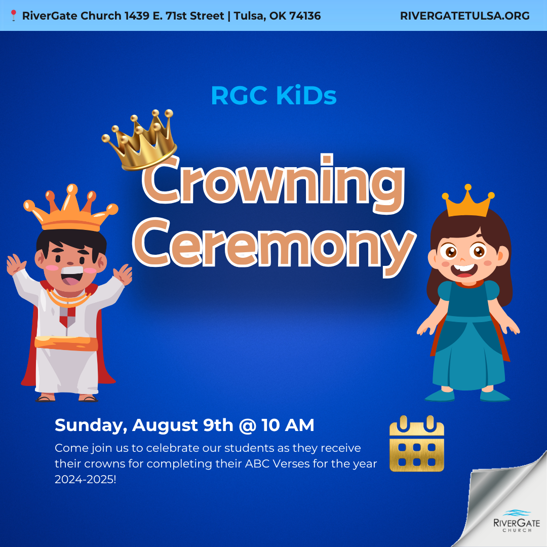 Featured image for “RGC KiDs Crowning Ceremony – Sunday, August 9, 2026 in the 10am service”